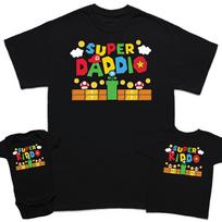 Super Mario Daddio Žaidimų Tėvo diena Kūdikio Derinami Marškinėliai Viršus #FD 2XL