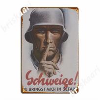 Antrasis pasaulinis karas .. Tylėk.. Vintažinis vokiškas plakatas Metalinės lentelės Sieninė Urvo Sieninė individualizuota skardinė lentelė Plakatai 20x30cm（7.8x11.8inch）