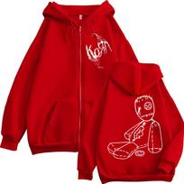 Riboto tiražo Korn Roko Grupės Prekės Užtraukiamos Hoodies Muzikinio Albumo Atvaizdai Užtraukiamos Palaidinės Vyrams Moterims Aukštos Kokybės Madingi Puloveriai S raudona