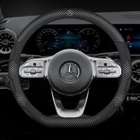 Automobilio zomšinė anglies pluošto odinė vairo apdaila Mercedes-Benz A B C E S V R-Class C43 CLA GLA GLB GLC GLK SLK SL Vito ML D White Carbon