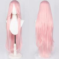100 cm ilgio tiesūs sintetiniai perukai su kirpčiukais moterims, rožiniai, violetiniai, cosplay perukai vakarėliams, Helovinui