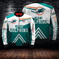 Vyriška 3D delfinų komandos sutirštinta užtrauktuku lėktuvinė striukė NFL kostiumas 5XL