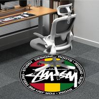 1 vnt. Stussy, Reggae biuro apvalus kilimas, po biuro kėdėmis, miegamojo, svetainės namų dekoras a0926149 80cm by 80cm