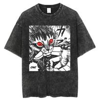 Junji Ito Tomie  Veido skėlimas  Vintažiniai skalbti oversized marškinėliai | Unisex siaubo mangos gatvės aprangos marškinėliai L