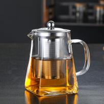 Karščiui atsparus stiklinis arbatinukas su nerūdijančio plieno arbatos infuzijos filtru, gėlių virdulio Kung Fu rinkinys Puer Oolong  300-350ML
