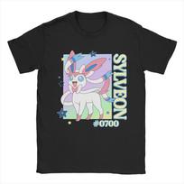 Streetwear Marškinėliai Vasariniai Pokemon Eevee Miegantis Ant Lapų Kartos Naujiena Marškinėliai Medvilniniai Marškinėliai Spausdinti Trumpomis Rankovėmis S