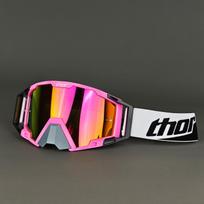 Thor akiniai lauko motociklo sporto važiavimo šalmo akiniai vėjui atsparūs akiniai UV apsauga Black and red frame with
