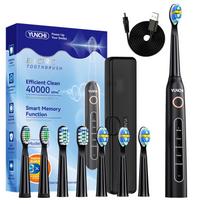 Seago Sonic elektrinis dantų šepetėlis SG-507 Suaugusiems Laikmatis Šepetėlis 5 režimai USB įkroviklis Įkraunami dantų šepetėliai Atsarginių galvučių rinkinys (1 rankenėlė 3 galvutės) juoda