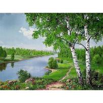 Visas 5D „pasidaryk pats“ deimantinis tapyba Pavasario peizažas Deimantinis siuvinėjimas Siuvinėjimo kryželiu rinkiniai Namų dekoras Rankų darbo dovana Round 20x30cm