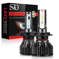 2vnt Mini H4 H7 LED lemputės automobilio priekinių žibintų lempa H1 H3 H8 H11 Led 9005 HB3 9006 HB4 12000LM 6000K baltas automatinių rūko žibintų priekinis žibintas H7