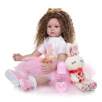 KEIUMI 24 colių Reborn Baby Dolls Mielos mažylio princesės audinys Kūno mada Reborn Menina Vaikams Vaikų diena Kalėdų dovanos 24 inch mėlyna