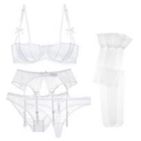 Varsbaby Sexy 5 vnt Liemenėlės+kelnaitės+kelnaitės+Timpos+kojinės 32A balta