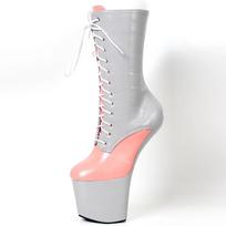 Jialuowei 20CM Super High Heel Heelless Platform Sexy Mixed Colors Women Ankle Boots Big Size 36-46 36