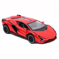 1:32 mastelio žaisliniai automobiliai Sian FKP3 metalo modelio automobilis su šviesa ir garsu, patraukiamas atgal žaislinis automobilis, skirtas berniukams nuo 3 metų 16*7.5*4cm raudona