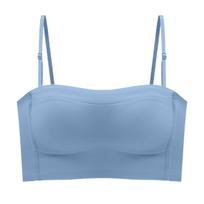 „Bandeau“ liemenėlė be petnešėlių, besiūlių „push Up Bralette“ nematomų apatinių drabužių moteriškas apatinis apatinis trikotažas L mėlyna