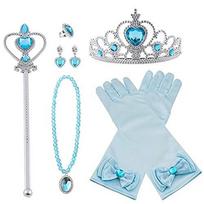 Princesės kostiumų rinkinys Karūnos stebuklinga lazdelė Frozen Children Princesės pirštinės karoliai žiedų rinkinys kostiumo priedai mėlyna