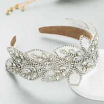 Moteriška plaukų juosta plataus krašto lapų krištolinio šampūno galvos juosta „Go Out Sweet Hair Hoop“ galvos apdangalai Spalvingi OneSize balta