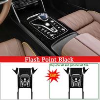 Car Interior Sticker Fit For BYD TANG EV 2022 2023 2024 Car Gear Panel Sticker Gear Box Protective Film Carbon Black Accessories gray