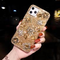 Prabangus Bling Kalnų krištolinio deimantų gėlių dėklas, skirtas Samsung Galaxy S23 S22 S21 Ultra A73 A53 A33 A23 A13 S10 S9 S8 Plus / iPhone 14 13Pro Teddy minkštas dangtelis huaewi p40 auksas