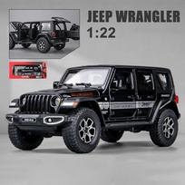 1/22 mastelio automobilio žaislas visureigis, 7 durys, skirtas Wrangler Diecast žaisliniam automobiliui, metalo lydinio trinties varomoms vaikiškoms transporto priemonėms, atviros durys, šviesa ir garsas 1/22-21x8.5x7.5cm juoda
