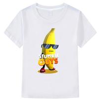 Stumble Guys marškinėliai Merginoms berniukams Animaciniai filmukai Bananai Laisvalaikio trumpomis rankovėmis palaidinės Vaikams Stumble Guys Žaidimai Marškinėliai y2k mergaičių drabužiai berniukams 100% medvilnės marškinėliai 100 balta