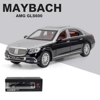1:24 mastelio Benz S600 lydinio prabangus automobilio modelis, metalinės žaislinės transporto priemonės, automobilio modelis su puikiu modeliavimo garsu ir lengva dovana vaikams 1/24-21x8.5x6cm sidabras/juoda