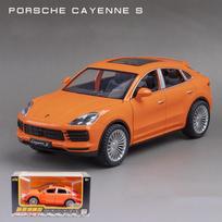 1/24 Scale Cayenne S Diecast automobilio modelio žaislas, patraukiama atgal žaislinė transporto priemonė su garsu ir šviesa vaikams, mažiems berniukams, mergaitėms, dovanų kolekcija 1/24-20.5x9x7cm oranžinė