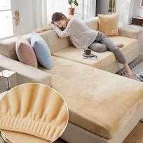 Svetainės Elastingas Sofos Sėdynės Užvalkalas Velvė Elastingas Pagalvės Užvalkalas Prabangus Kampinis L formos Baldas Sofa normal size-1 smėlis