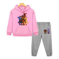FNAF su gobtuvu rinkiniai Lokas Triušis Žaidimas Kawaii Anime džemperis su gobtuvu Ruduo berniukams mergaitėms džemperis Vilnos megztinis Striukė vaikų drabužių parduotuvė 130