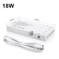6/10x Dupont prievadas 110-250VAC į DC12V Apšvietimo transformatorius 24W 36W 60W 100W Maitinimo adapteris Spintelės spintelės LED juostos tvarkyklė 18W 4x Dupont Port balta
