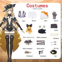 Ysir Navia Cos kostiumas Genshin Impact Fengdan Žaidimas Žaidimo kostiumas Visas anime Cosplay moteriškas rinkinys XS geltona
