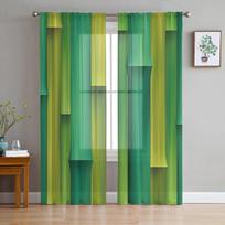 Žali bambukiniai zen augalų permatomi užuolaidos miegamajam, svetainei, voilo langų užuolaidos, tiulinės užuolaidos vaikų kambariui 135W x 114H(cm)