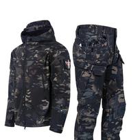 Karinės uniformos kovos kostiumas, Soft Shell vandeniui atspari taktinė striukė + kelnės žygiams kempinguose XXXXL