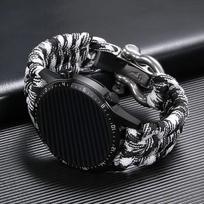 Naujas patobulintas 22 mm/20 mm reguliuojamas sagties virvelinis laikrodžio dirželis nailoninis 20mm šalta juoda spalva