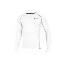 Nike „Pro Dri-Fit“ sportiniai laisvalaikio „Slim Fit“ ilgomis rankovėmis marškinėliai su apvalia kakle, vyriški viršutiniai drabužiai, balti DD1991-100 M