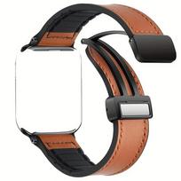 Prabangi karvės odos Apple laikrodžio apyrankė su magnetine sagtimi, itin tinka SE serijai – stilinga ir saugi 42/44/45/49MM ruda