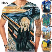 Vyriški mados Vincento van Gogo 3D spausdinti marškinėliai Trend Atsitiktiniai Elegantiški Meno Paveikslo Raštas Apvaliu Kaklu Marškinėliai XXL