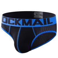 Kelnaitės JOCKMAIL madingos žemo juosmens sportinės vyriškos apatinės kelnaitės nailono tinklelio kvėpuojančios klasikinės spalvos, nesuderinamo dizaino apatinės kelnaitės M juoda