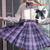 Klostuotas Harajuku Preppy stiliaus vasarinis moteriškas sijonas languotas Kawaii Y2K aukštu liemeniu šokių sijonas mini mielas japoniškas mokyklinis uniforminis sijonas S
