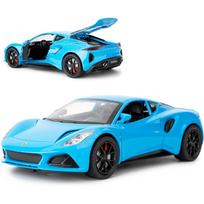 1/24 mastelio Lotus Emira modelio automobilis, cinko lydinio ištraukiamas žaislinis automobilis su garsu ir šviesa vaikams Dovana berniukui mergaitei 1/24-Size:19*8.5*5cm mėlyna
