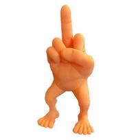 Vidurinio piršto figūrėlė su kojomis Vidurinio piršto statula 3D spausdinta skulptūra Anekdoto trofėjaus puslapis 7.5cm oranžinė