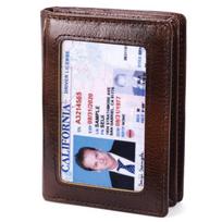 RFID blokuojantis vyriškas plonas priekinės kišenės piniginė Natūralios odos dvipusis kreditinės kortelės laikiklis su ID langu retro stiliaus kava