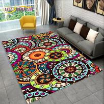 3D Bohemietiška Mandala Geometrinis Kilimas, Kilimas Namų Svetainei Miegamajam Sofai Prie Durų Virtuvės Dekoras, Vaikams Neslystantys Grindų Kilimėliai 40cm x 60cm
