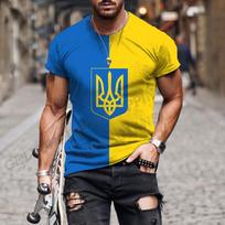 Ukrainos vėliava 3d spausdinti marškinėliai Vyrai Moteriški madingi marškinėliai Viršutiniai vaikiški hip-hop viršutiniai marškinėliai Marškinėliai Vasariniai vyriški marškinėliai Negabaritinė viršutinė dalis Unisex L