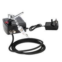 Professional Airbrush Air Compressor Kit for Art Painting Craft Cake Spraying Model Air Brush Nail UK Plug