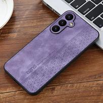 Bumperis Coque PU odinis telefono dėklas Samsung Galaxy S24 S23 S22 S21 S20 Plus Ultra FE minkštas smūgiams atsparus dangtelis S24Ultra S21 Ultra violetinė