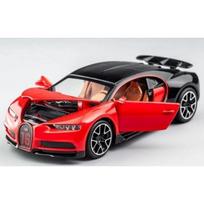 1/32 Bugatti Diecast Lydinio Automobilio Modelis Metalinis Atitraukiamas Simuliacinis Automobilio Žaislas Berniukui Sportinis Automobilis Akustinis-optinis Su Atidaromomis Durimis Dovana Automobilio Žaislas raudona