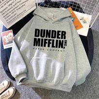 The Office Dunder Mifflin INC Popieriaus Džemperis Dwight Schrute Džemperis Vyriški Moteriški Džemperiai Kasdienis Puloveris Su Gobtuvu XS pilka