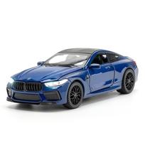 1/32 BMW M8 IM superautomobilio lydinio liejimo formos metaliniai žaisliniai automobilio modeliai, garso ir šviesos kolekcija, vaikams skirtas žaislas mėlyna