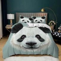 Panda Tigras Patalynės Komplektas 3D Spausdintas Gyvūnų Antklodės Užvalkalas Viengulis Dvigulis Karalienės Karališko Dydžio Dvigulis JK Super Karališko Dydžio Dydžiai Patalynė Pagalvės Užvalkalas 70x133cm 2pcs auksas